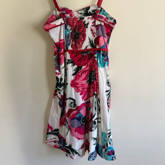 Vintage cotton floral pinup dress M - Picture 2 of 5